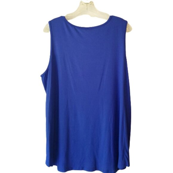 Plus Size Stretch Cutout Sleeveless Blue Top 🔷 - Picture 4 of 4